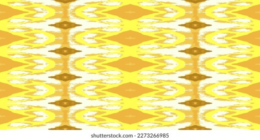Ethnic style carpet texture. Seamless textile ornament. Yellow seamless pattern. Vector seamless pattern