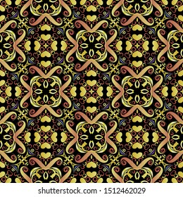 Ethnic style colorful floral vector seamless pattern. Abstract bright love hearts background. Tribal ornamental repeat backdrop. Modern multicolor decorative design. For fabric, prints, textile, walls