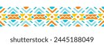 Ethnic style colorful seamless border. Tribal decorative tape of aztec motives. EPS 10 vector illustration.