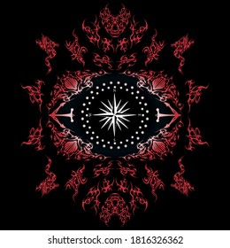 ethnic style compass direction sides night way path