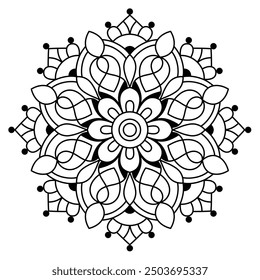ethnic style creative mandala design for coloring book, henna design and wall art, creative and stylish mandala art
