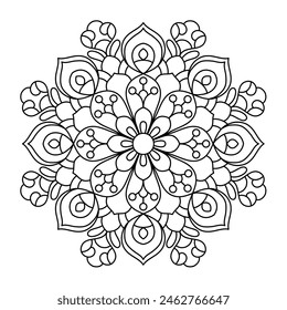 ethnic style easy and simple mandala design for coloring book, yoga logo design, easy mandala art for tattoo design
