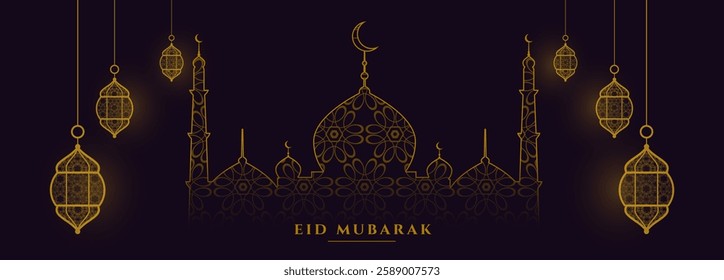 ethnic style eid mubarak wishes wallpaper celebrate holy month of ramzan vector