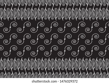 Ethnic style fabric print. Vector graphics. Border and zigzag elements