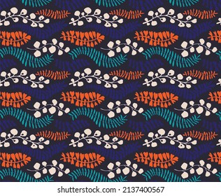 Ethnic style floral colorful seamless pattern. Can be printed and used as wrapping paper, wallpaper, textile, fabric. Ethnic embroidery. Indian, Scandinavian, Gypsy, Mexican, Ukrainian pattern.