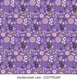 Ethnic style floral colorful seamless pattern. Can be printed and used as wrapping paper, wallpaper, textile, fabric. Ethnic embroidery. Indian, Scandinavian, Gypsy, Mexican,Ukrainian pattern.