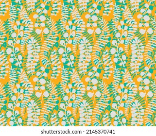 Ethnic style floral colorful seamless pattern. Can be printed and used as wrapping paper, wallpaper, textile, fabric.  Ethnic embroidery. Indian, Scandinavian, Gypsy, Mexican, Ukrainian pattern.