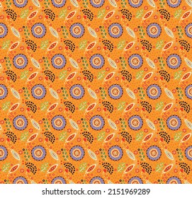 Ethnic style floral colorful seamless pattern. Can be printed and used as wrapping paper, wallpaper, textile, fabric.  Ethnic embroidery. Indian, Scandinavian, Gypsy, Mexican, Ukrainian pattern.