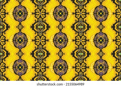 Ethnic style floral colorful seamless pattern. Can be printed and used as wrapping paper, wallpaper, textile, fabric.  Ethnic embroidery. Indian, Scandinavian, Gypsy, Mexican, Ukrainian pattern.
