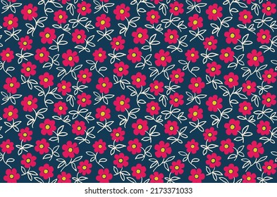 Ethnic style floral colorful seamless pattern. Can be printed and used as wrapping paper, wallpaper, textile, fabric. Ethnic embroidery. Indian, Scandinavian, Gypsy, Mexican, Ukrainian pattern.