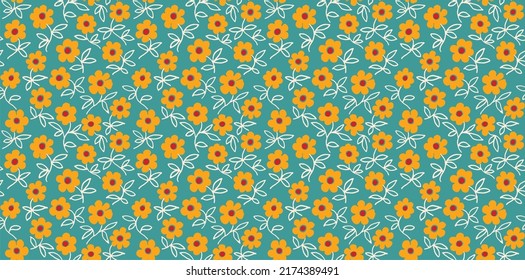 Ethnic style floral colorful seamless pattern. Can be printed and used as wrapping paper, wallpaper, textile, fabric. Ethnic embroidery. Indian, Scandinavian, Gypsy, Mexican. Ukrainian pattern.