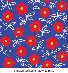 Ethnic style floral colorful seamless pattern. Can be printed and used as wrapping paper, wallpaper, textile, fabric. Ethnic embroidery. Indian, Scandinavian, Gypsy, Mexican. Ukrainian pattern.