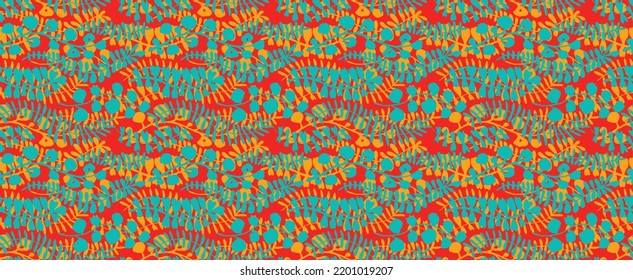 Ethnic style floral colorful seamless pattern. Can be printed and used as wrapping paper, wallpaper, textile, fabric. Ethnic embroidery. Indian, Scandinavian, Gypsy, Mexican, Ukrainian pattern.