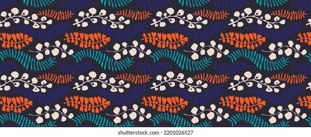 Ethnic style floral colorful seamless pattern. Can be printed and used as wrapping paper, wallpaper, textile, fabric. Ethnic embroidery. Indian, Scandinavian, Gypsy, Mexican, Ukrainian pattern.