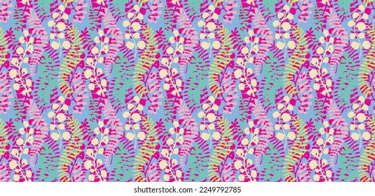 Ethnic style floral colorful seamless pattern. Can be printed and used as wrapping paper, wallpaper, textile, fabric. Ethnic embroidery. Indian, Scandinavian, Gypsy, Mexican, Ukrainian pattern.