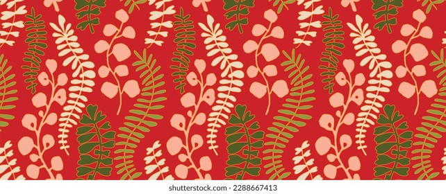 Ethnic style floral colorful seamless pattern. Can be printed and used as wrapping paper, wallpaper, textile, fabric. Ethnic embroidery. Indian, Scandinavian, Gypsy, Mexican. Ukrainian pattern.