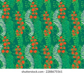 Ethnic style floral colorful seamless pattern. Can be printed and used as wrapping paper, wallpaper, textile, fabric. Ethnic embroidery. Indian, Scandinavian, Gypsy, Mexican, Ukrainian pattern.