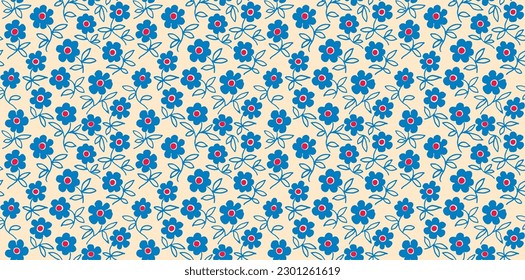Ethnic style floral colorful seamless pattern. Can be printed and used as wrapping paper, wallpaper, textile, fabric. Ethnic embroidery. Indian, Scandinavian, Gypsy, Mexican, Ukrainian pattern.
