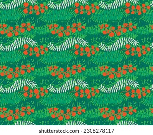 Ethnic style floral colorful seamless pattern. Can be printed and used as wrapping paper, wallpaper, textile, fabric. Ethnic embroidery. Indian, Scandinavian, Gypsy, Mexican, Ukrainian pattern.