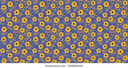 Ethnic style floral colorful seamless pattern. Can be printed and used as wrapping paper, wallpaper, textile, fabric. Ethnic embroidery. Indian, Scandinavian, Gypsy, Mexican. Ukrainian pattern.