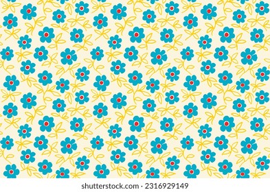 Ethnic style floral colorful seamless pattern. Can be printed and used as wrapping paper, wallpaper, textile, fabric. Ethnic embroidery. Indian, Scandinavian, Gypsy, Mexican. Ukrainian pattern.