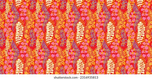 Ethnic style floral colorful seamless pattern. Can be printed and used as wrapping paper, wallpaper, textile, fabric. Ethnic embroidery. Indian, Scandinavian, Gypsy, Mexican, Ukrainian pattern.