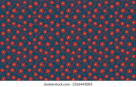 Ethnic style floral colorful seamless pattern. Can be printed and used as wrapping paper, wallpaper, textile, fabric. Ethnic embroidery. Indian, Scandinavian, Gypsy, Mexican, Ukrainian pattern.