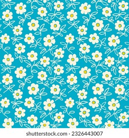 Ethnic style floral colorful seamless pattern. Can be printed and used as wrapping paper, wallpaper, textile, fabric. Ethnic embroidery. Indian, Scandinavian, Gypsy, Mexican, Ukrainian pattern.