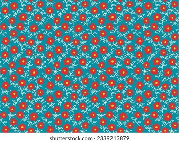 Ethnic style floral colorful seamless pattern. Can be printed and used as wrapping paper, wallpaper, textile, fabric. Ethnic embroidery. Indian, Scandinavian, Gypsy, Mexican, Ukrainian pattern.
