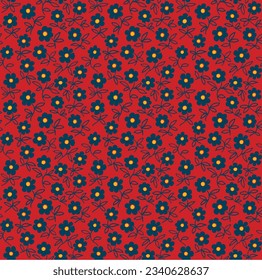 Ethnic style floral colorful seamless pattern. Can be printed and used as wrapping paper, wallpaper, textile, fabric. Ethnic embroidery. Indian, Scandinavian, Gypsy, Mexican, Ukrainian pattern.