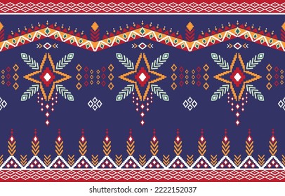 Patrón geométrico de estilo étnico tradicional Diseño para fondo, papel pintado, ropa, tela, ilustración vectorial.