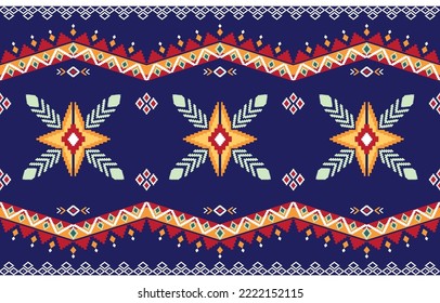 Patrón geométrico de estilo étnico tradicional Diseño para fondo, papel pintado, ropa, tela, ilustración vectorial