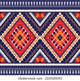 Ethnic style geometric pattern  traditional Design for background, wallpaper, clothing, fabric, Vector illustration