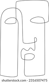 ethnic style line-art face .vector illustrations
