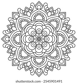 ethnic style mandala design for coloring book page, mandala art for henna design, tattoo design
