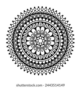 ethnic style mandala design for mehendi design, beautiful mandala art for coloring book
