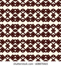 Ethnic style outline seamless pattern with geometric figures. Native americans ornamental abstract background. Tribal motif. Boho chic digital paper, textile print, page fill. Vector art