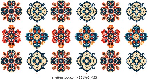 Estilo étnico padrão sem emenda. Azulejo design de azulejos cerâmicos. Ornamento Zellige. Talavera traqueia motivo. 