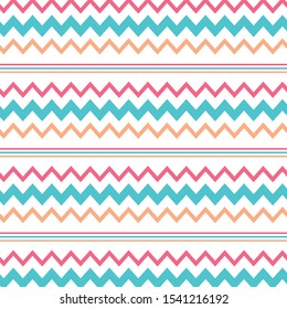 Ethnic style seamless pattern with chevron lines. Native americans ornamental background. Tribal motif. Colorful mosaic wallpaper. Boho chic digital paper, textile print, page fill. Vector art