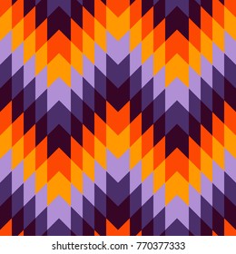 Ethnic style seamless pattern with chevron lines. Native americans ornamental background. Tribal motif. Colorful mosaic wallpaper. Boho chic digital paper, textile print, page fill. Vector art