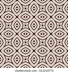 Ethnic style seamless pattern with floral motif. Outline abstract background. Tribal ornament. Boho chic digital paper, textile print, page fill. Vector art