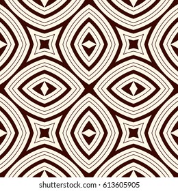 Ethnic style seamless pattern with floral motif. Outline abstract background. Tribal ornament. Boho chic digital paper, textile print, page fill. Vector art