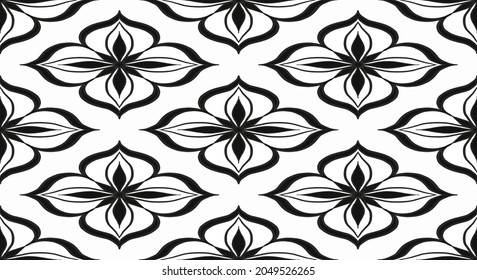 Ethnic style seamless pattern with geometric figures. Repeated squares and flower ornamental abstract background. Tribal motif. Boho chic digital paper, textile print, page fill. Vector art