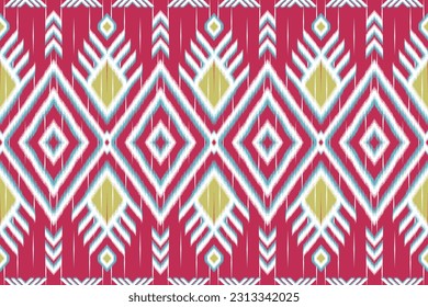 Ethnic style seamless pattern with geometric figures. Repeated squares and flower ornamental abstract background. Tribal motif. Boho chic digital paper, textile print, page fill. Vector art
