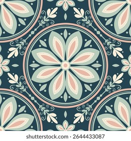 Estilo étnico padrão sem emenda. Padrão sem emenda marroquino geométrico. padrão marroquino azulejo, azulejo majolica, Damasco. Ornamento floral padrão azulejo português, cerâmica mediterrânea, patchwork