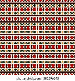 Ethnic style seamless pattern with geometric figures. Native americans ornamental abstract background. Tribal motif. Boho chic digital paper, textile print, page fill. Vector art