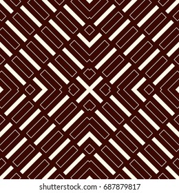 Ethnic style seamless pattern with geometric figures. Repeated stripes ornamental abstract background. Tribal motif. Boho chic digital paper, textile print, page fill. Vector art