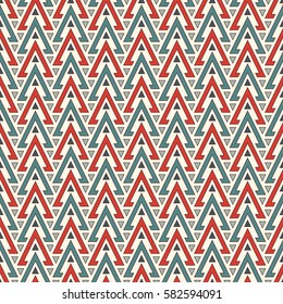 Ethnic style seamless pattern with repeated triangles. Native americans ornamental abstract background. Tribal motif. Boho chic digital paper, textile print, page fill. Vector art