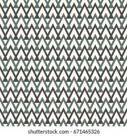 Ethnic style seamless pattern with repeated triangles. Native americans ornamental abstract background. Tribal motif. Boho chic digital paper, textile print, page fill. Vector art