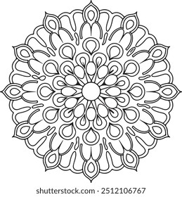 ethnic style simple and easy mandala design for coloring book, wall art, tattoo design, mandala art for henna design, artistic mandala design